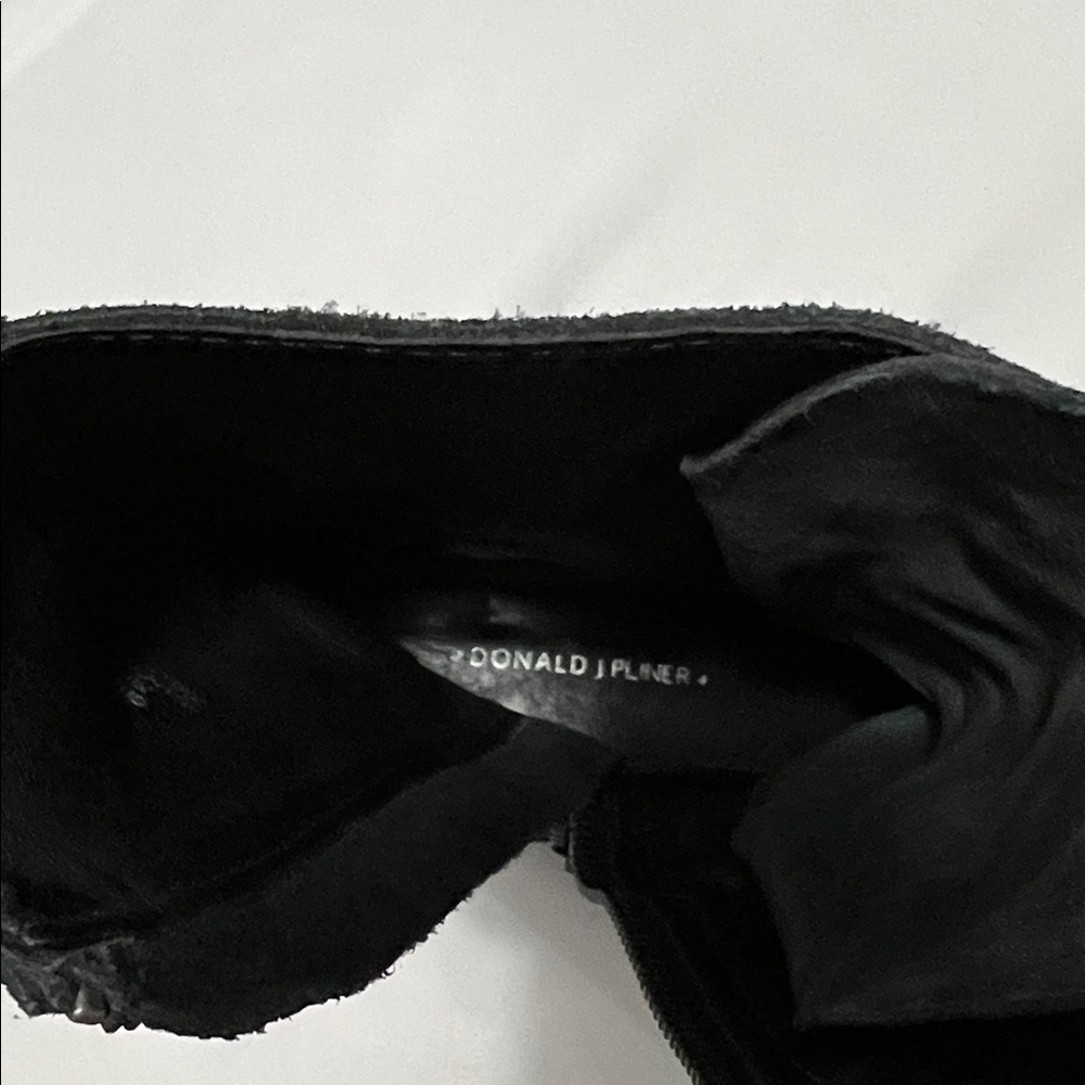 Donald J Pliner Black Leather Gita Side Zip Combat Boots - Picture 11 of 12